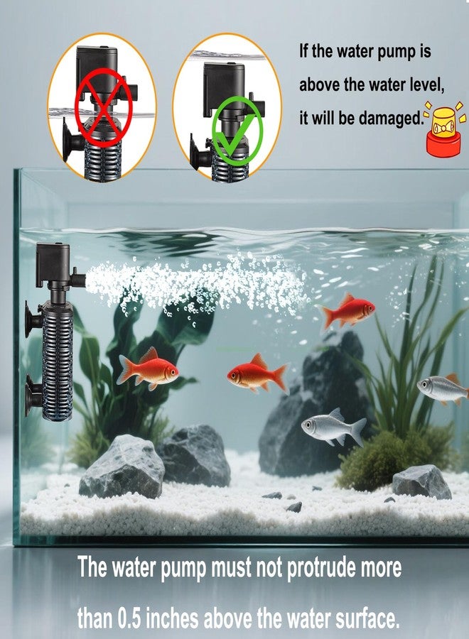 Carefree Fish فلتر إسفنجي صغير لأحواض الأسماك من كيرفري، مناسب لأحواض الأسماك من 3 إلى 15 جالون، هادئ للاستخدام في المياه المالحة والعذبة، مزود بكرات ترشيح بيولوجية وإسفنجة ترشيح بيولوجية. - Image 4